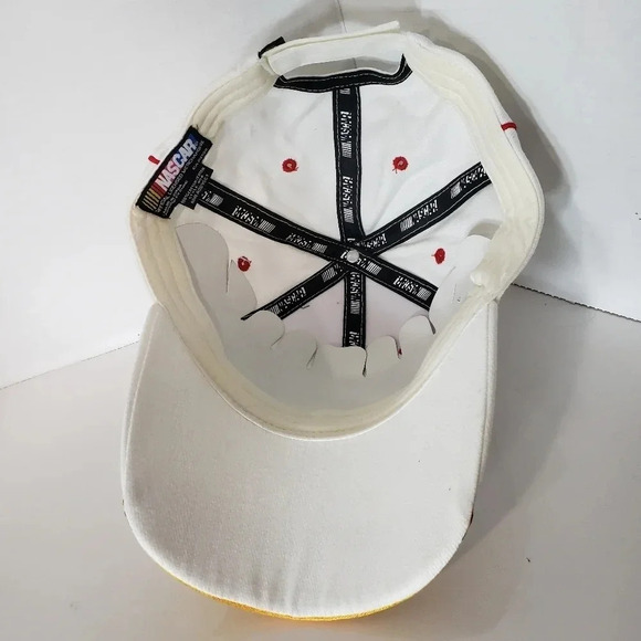 NWT,Nascar Racing Mens White/Multi-colored Velcro Strap closure  Ball Cap. - Picture 4 of 8